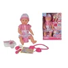 Image de New Born Baby - Babypop met doktersaccessoires - stethoscoop met geluid - drink en plasfunctie - 38cm - babypop