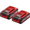 Image de Einhell Twinpack 4.0 Ah Plus Accu - Power X-Change - 18 V/Li-ion - 2x 4.0 Ah accu - Max. vermogen: 900 W - Active Accu Management Systeem