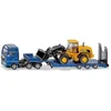 Image de siku 1790, MAN Vrachtwagen met dieplader en JCB-shovel, 1:87, metaal/kunststof, blauw/geel, opklapbare oprijplaat, beweegbare arm