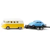 Image de siku 2567, VW T1 Samba Met Transportwagen en VW Kever, 1:50, Metaal/kunststof, Veelkleurig, Kantelbare Laadvloer
