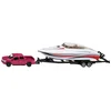 Image de Siku 2568, Ford F150 Met Motorboot, 1:55, Metaal/kunststof, Rood/wit, Rubberen Banden, Drijvende Speelgoedboot
