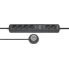 Image de Eco-Line stekkerdoos Comfort Switch Plus EL CSP 24 6-voudig antraciet 1,5m H05VV-F 3G1,5 2 permanent, 4 schakelbaar externe voetschakelaar