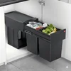 Image de Hailo Tandem - Inbouw Prullenbak - 28 Liter Inhoud - Met 2 Compartimenten - Zwart