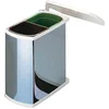 Image de Hailo Duo Automatic Inbouw Prullenbak - 16 l - RVS - Wit