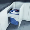 Image de HAILO - Wasmanddrager - voor 45cm uitschuifbare kast - Met 2 x 33l wasmanden (wit / blauw)