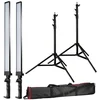 Image de Bresser BR-2250 LED Striplight Daglichtset   2x 36W Dimbaar LED voor Fotografie & Video, 5500K, Inclusief Statieven en Transporttas
