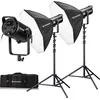 Image de BRESSER Studiolamp - COB LED Light Duo Kit - BR-180 RGB - 2 x BR 180 RGB COB LED light - 2 x Octabox 80 cm incl. statief - Bi-color functie - Transporttas