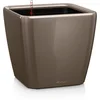 Image de LECHUZA QUADRO Premium LS 21 - Plantenbak - met uitneembare binnenbak - met bewateringssysteem - ALL-IN-ONE set met LECHUZA-PON - taupe hoogglans
