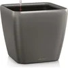 Image de LECHUZA QUADRO Premium LS 28 - Plantenbak - met uitneembare binnenbak - met bewateringssysteem - ALL-IN-ONE set met LECHUZA-PON - antraciet metallic