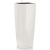 Image de LECHUZA CUBICO ALTO PREMIUM 40 - Plantenbak - met uitneembare binnenbak - met bewateringssysteem - ALL-IN-ONE set met LECHUZA-PON - wit hoogglans
