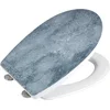 Image de WENKO WC bril Cement - Thermoplast met structuurprint - Easy-Close softclose sluiting - Fix-Clip bevestiging afklikbaar in RVS - belastbaar tot 350 kg - Toiletbril decor met structuur - Toiletzitting met print