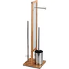 Image de WENKO Toiletbutler Rivalta bamboe - FSC hout - Toiletborstel met houder, Toiletrolhouder en Reserverolhouder vrijstaand