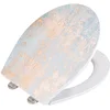 Image de WENKO WC bril Agate - antibacterieel Duroplast met structuurprint - Easy-Close softclose sluiting - Fix-Clip bevestiging afklikbaar in RVS - Toiletbril decor met structuur - Toiletzitting met print