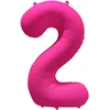 Image de Folieballon cijfer 2 - Neon Roze - 86 cm