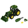 Image de Klein Toys John Deere trekker voorlader met contragewicht - bouwset 6215 R trekker - 24,5x9,5x12 cm - groen geel