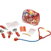 Image de Klein Toys transparante dokterskoffer - incl. speelgoedinstrumenten - 22x8,5x19,5 cm - rood