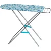 Image de Klein Toys strijkplank - 20,5x71x62 cm - in hoogte verstelbaar - stevig metaal met kledingmotief hoes - blauw