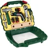 Image de Klein Toys Bosch mini speelgoed Ixolino II werkkoffer - accu-schroevendraaier en meer gereedschap - incl. geluids- en lichteffecten - groen geel