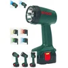 Image de Klein Toys Bosch mini speelgoed lamp - 9,5x6,4x18 cm - kan 90 graden draaien - incl. verstelbare ring licht in vier kleuren en knipperlicht - groen