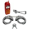 Image de Klein Toys 3-delige politie set - handboeien, fluitje en mobiele speelgoedtelefoon - rood/grijs