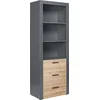 Image de Opbergkast Corva 70cm 3 lades - eiken decor - Interlink - Kasten - Antraciet - Spaanplaat - Kasten -