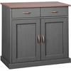 Image de Commode Cerci 90cm met 2 deuren & 2 lades - grijs - Interlink - Kasten - Grijs - Hout - Kasten -