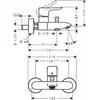 Image de hansgrohe Metris badkraan met omstel en koppelingen chroom - hartafstand 150 mm ± 12 mm