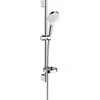 Image de hansgrohe crometta vario doucheset 65 cm - 2 straalsoorten - met zeepschaal - wit/ chroom - diameter handdouche 100 mm
