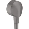 Image de Hansgrohe Fixfit muuraansl.bocht E zo/terugslagklep brush black chr