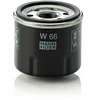 Image de MANN-FILTER Oliefilter W 66 | OEM 8200257642 | 15208-00QAG | Renault Clio II III, Kangoo Express, Modus Grand Modus, Twingo I II, Dacia Logan II Sandero II 1.2 16V