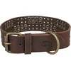 Image de Trixie - Halsband Hond - Rivet Rustic - Vetleer - Donkerbruin - S-M - 34-40X3 CM