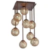 Image de Paul Neuhaus kreta - Art Deco Plafondlamp - 9 lichts - L 320 mm - Roestbruin - Woonkamer | Slaapkamer | Keuken