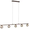 Image de Paul Neuhaus kreta - Art Deco Hanglamp voor boven de eettafel | in eetkamer - 5 lichts - L 1320 mm - Roestbruin - Woonkamer | Slaapkamer | Keuken