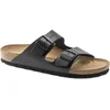 Image de Birkenstock Arizona Slippers Zwart Leer Narrow-fit - maat 38