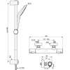 Image de Ideal Standard CeraTherm - T50 Doucheset met thermostaat, 3-jets, chroom A7218AA