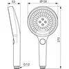Image de Ideal Standard Idealrain Solos Handdouche met meerdere functies 130x270x53 mm, 8 l/min (3 bar), A7896GN