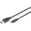 Image de Digitus USB-kabel USB 3.2 Gen1 (USB 3.0 / USB 3.1 Gen1) USB-A stekker, USB-C stekker 1.00 m Zwart Rond, Stekker past op