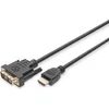 Image de Digitus DB-330300-020-S HDMI-kabel HDMI / DVI Adapterkabel HDMI-A-stekker, DVI-D 18+1-polige stekker 2.00 m Zwart Rond,
