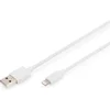 Image de Digitus DB-600106-010-W USB-kabel USB 2.0 USB-A stekker, Apple Lightning stekker 1.00 m Wit Afgeschermd, Afgeschermd (d