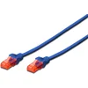 Image de Digitus DK-1617-100/B RJ45 Netwerkkabel, patchkabel CAT 6 U/UTP 10.00 m Blauw Halogeenvrij 1 stuk(s)