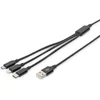 Image de Digitus AK-300160-010-S USB-laadkabel Apple Lightning stekker, USB-A stekker, USB-C stekker, USB-micro-B stekker 1.00 m