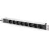 Image de Digitus DN-95428 19 inch Stekkerdoos voor patchkast 1 HE Geaarde contactdoos Geschikt voor kastdiepte: vanaf 300 mm Alu