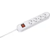 Image de BACHMANN SMART stekkerdoos 4x geaard contact, met schakelaar, wit, 1,5 m