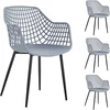 Image de Tuinstoelen LUCIA, set van 4, van kunststof - lichtgrijs