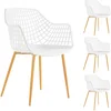 Image de Tuinstoelen LUCIA, set van 4, van kunststof - wit/eiken