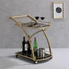 Image de EVO servicewagen, goud frame met 2 zwarte glazen panelen