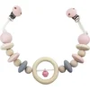 Image de Hess wagenhanger houten wagenspanner naturel roze baby accessoire.