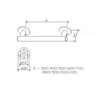 Image de KEUCO PLAN Care grijporail, 582 mm, horizontale of verticale montage, 34901010500