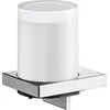 Image de KEUCO Lotiondispenser metaal verchroomd en kristalglas, inhoud navulbaar ca. 180 ml, zeepdispenser voor badkamer en gastentoilet, wandmontage, Edition 90 Square