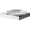 Image de KEUCO zeepschaal van metaal chroom glanzend, transparant kristalglas, voor badkamer douche keuken, wandmontage, zeepschaal, zeephouder, Edition 90 Square